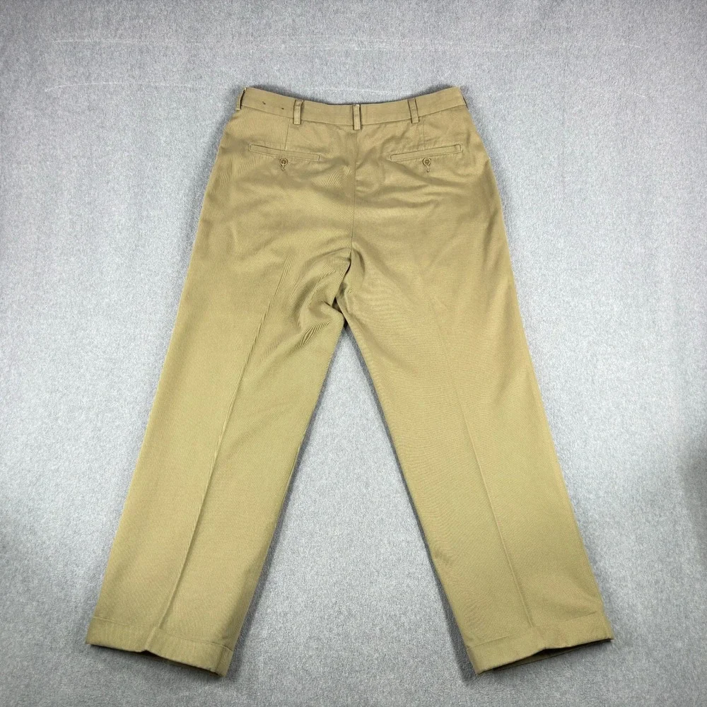 Brooks‎ Brothers Elliot Chino Pant Men 36x30 Beige Cuff Pleated Khaki